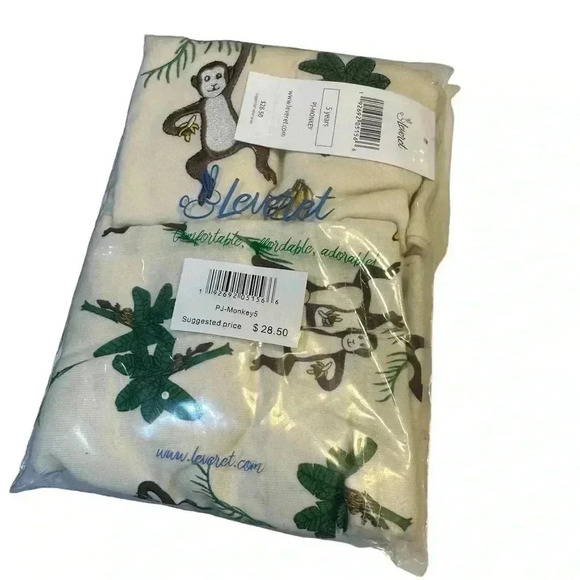 Leveret Zoo Animals Cotton Pajamas 5 Years - Picture 3 of 3